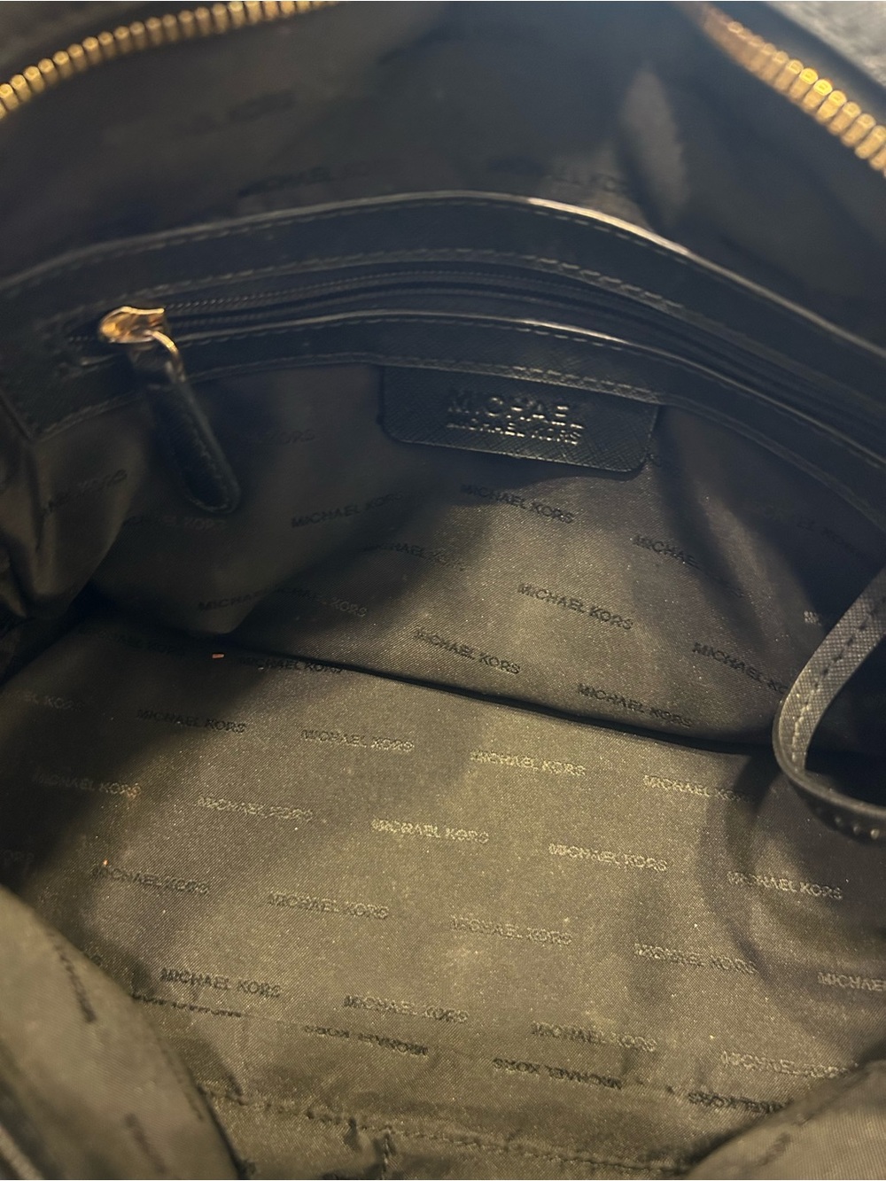 MICHAEL by Michael Kors Black Dome Satchel with Gold Hardware - Picture 9 of 9